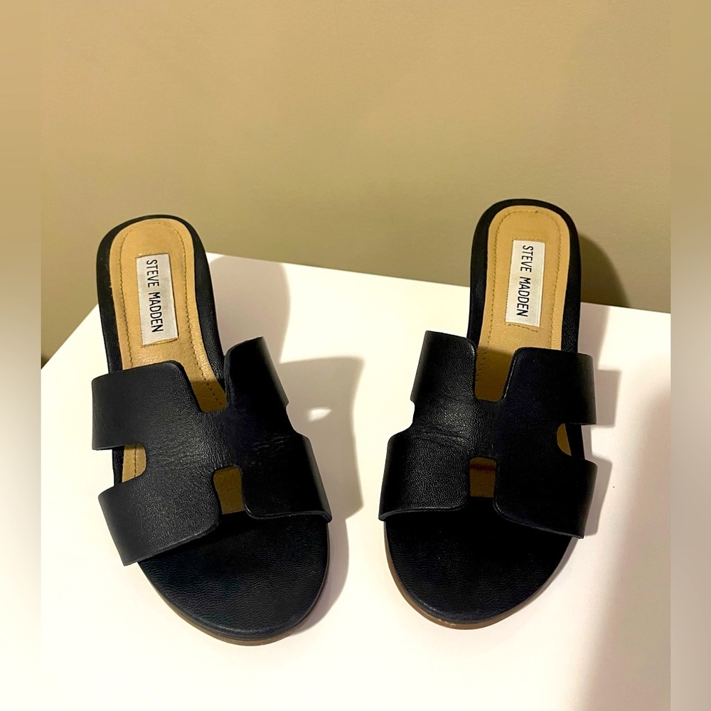 Steve by Steven Madden Foreva Block-Heel Sandals Black Size 5.5